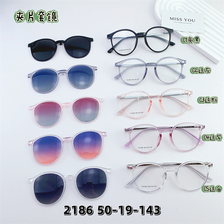 Hybrid frame, metal + TR90, with magnet polarised clip-onSANTA 2186