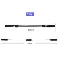 Шнурок-фиксатор и стопперы для очков силиконовые, размеры 25-40 см