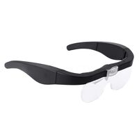 Magnifier-glasses with backlight for small parts working with replaceable attachments 11537DC, magnification: 1.5X, 2.5X, 3.5X, 5X