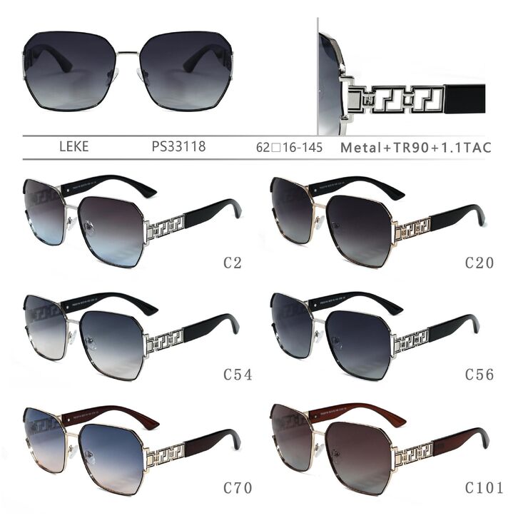 Polarized metal + TR90 sunglasses Leke PS33118