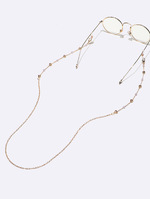 Цепочка для очков из красных рисовых бусин с цветами GL1310