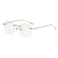 Очки металлические безрамочные с защитой от синего света 9722-GT