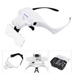 Binocular magnifier with backlight, magnifying glass with head mount 9892TSC1-XX, magnification: 1X, 1,5X, 2X, 2,5X, 3,5X