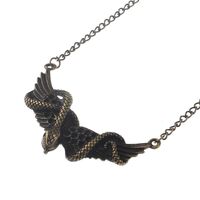 Bronze-colored metal non-slip chain, with wings and a snake, for glasses and masks GL141