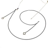 Металлическая нескользящая цепочка черного цвета, с подвеской квадрат, для очков и масок GL853