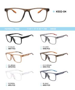 TR90 plastic eyeglasses frame K502-04