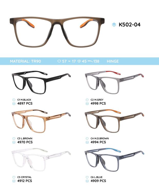 TR90 plastic eyeglasses frame K502-04
