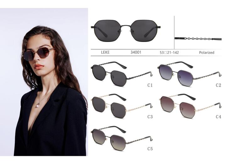 Polarized metal sunglasses for women Leke LK34001