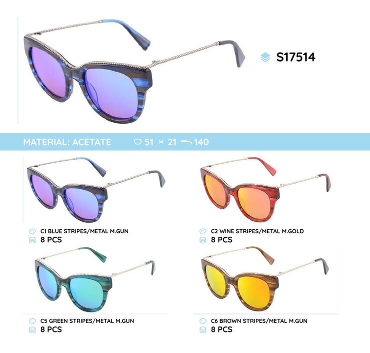 Acetate plastic frames polarized sunglasses S17043