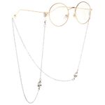 Металлическая нескользящая цепочка серебряного цвета, c черепом, для очков и масок GL063