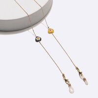 Металлическая нескользящая цепочка золотого цвета, с цветными сердцами и бусинами, для очков и масок GL1734