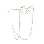 Металлическая нескользящая цепочка серебряная, с цветами, для очков и масок GL919