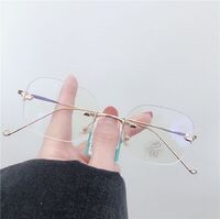 Оправа металлическая безободковая, линзы с Blue Block покрытием Santa 0735