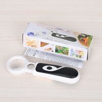 Extendable magnifier with universal backlight, magnifying glass with handle 7B-2A-XX, diameter 37 mm, magnification: 8X, 20X