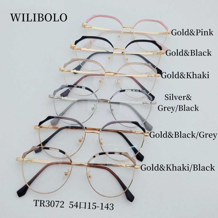 Metal + TR90 plastic ultrathin women's frames with spring hinges Wilibolo TR3072