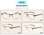 Metal eyeglasses frame for men with spring hinges 260019 (item in stock)
