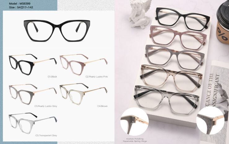 Plastic acetate frame for women, with spring hinges Big City MS8399