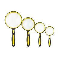 Лупа, увеличительное стекло с ручкой 双色橡胶柄放大镜-3-XX, диаметр 50мм, 60мм, 75мм, 100мм, увеличение: 10Х, 8Х, 6Х, 5Х