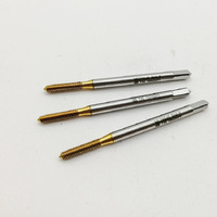 Set of 10 titanium coated straight flute taps M1.0-M2.0