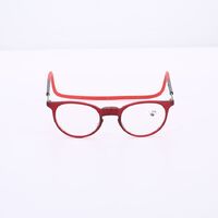 Plastic reading pince-nez glasses folding with magnetic 圆款挂脖, diopters from +1.00 to +4.00, RMC=62-64