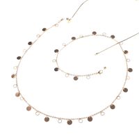 Металлическая нескользящая цепочка золотого цвета, с круглыми подвесками, для очков и масок GL847