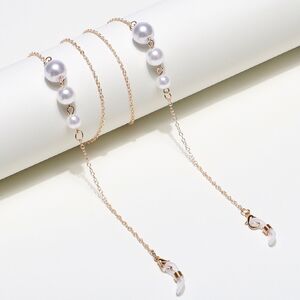 Metal non-slip chain, with pearl beads, for glasses and masks GL517