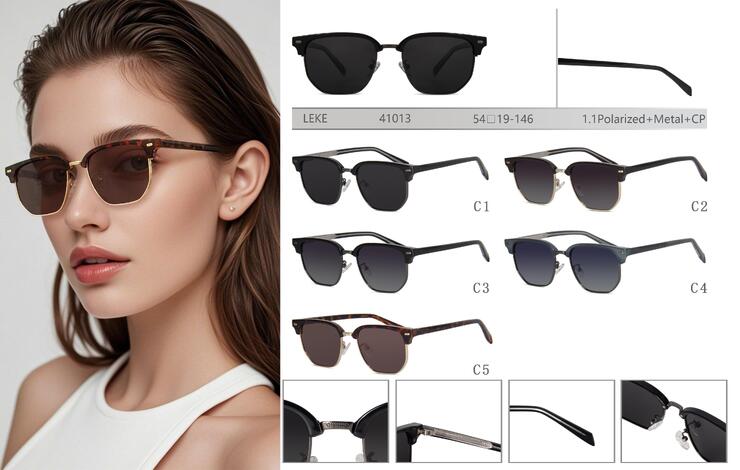 Polarized metal + CP sunglasses for women Leke LK41013