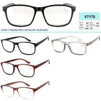 Ready-made plastic frame anti-glare glasses for men with spring hinges Vizzini V7170, diopters from +0.75 to +6.00 (step 0.25)