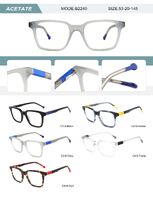 Plastic acetate frame for men with spring hinges B2240-DA