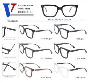 Plastic acetate frame with spring hinges D3028-DA