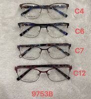 Metal frame for glasses with spring hinges 9753B