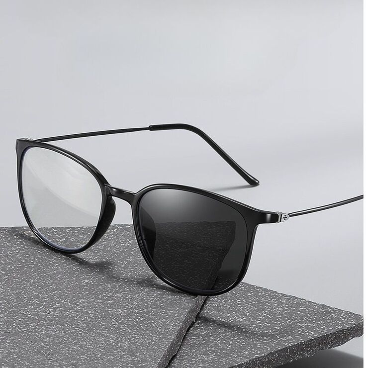 Photochromic plastic TR90 glasses for reading, with protection Blue Cut, diopters from 0.00 to +4.00, KY872变色老花镜