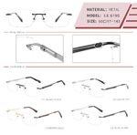 Metal rimless on screws frame for men with spring hinges LE6195-DA