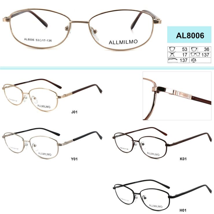 Metal eyeglass frame, material steel Allmilmo AL8006