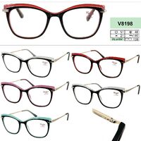 Ready-made plastic frame glasses for women Vizzini V8198, diopters from -4.00 to +4.00