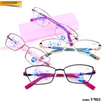 Women's metal eyeglasses with flex hinges Vizzini V7023 CASE PL BLOCK BLUE LIGHT dioptries to -8.00