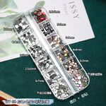 Набор страз с плоским дном для украшения оправ и очков, 12 отсеков WY-08 (цена за упаковку, мин. заказ- 3 уп)