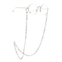 Metal non-slip chain, with colorful glass beads, for glasses and masks GL512