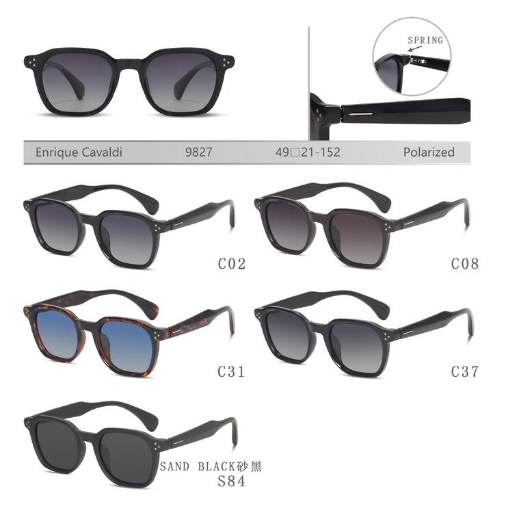 Солнцезащитные поляризационные пластиковые очки с флексом Enrique Cavaldi EC9827