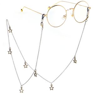 Metal non-slip chain, with stars, for glasses and masks GL152