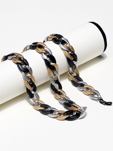 Retro style acrylic mixed color glasses chain GB037