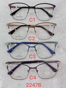 Metal frame for glasses with spring hinges 2247B