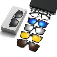 Оправа пластиковая TR90/PC + комплект из 5 поляризационных солнцезащитных насадок (клипон) на магните + кожаная сумка El Dorado EL2357A