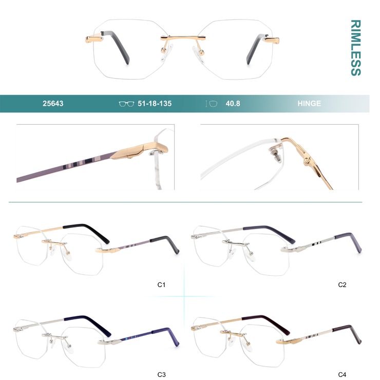 Rimless metal frames for glasses Big City 25643