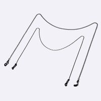 Металлическая нескользящая цепочка черного цвета, комплект из двух предметов, толстая и тонкая, для очков и масок GM107