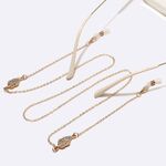 Металлическая нескользящая цепочка золотого цвета, с листом со стразами, для очков и масок GL1454