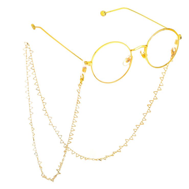 Gold-colored metal non-slip chain, copper triangle, for glasses and masks GL683