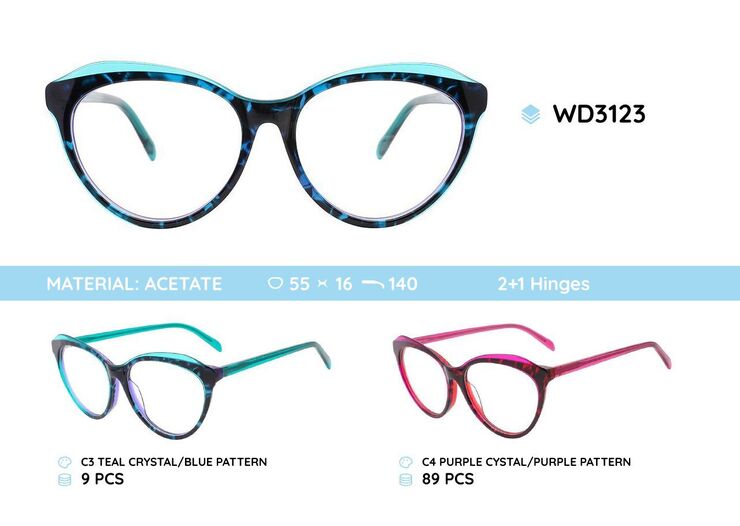 Plastic frames for glasses acetate material WD3123