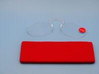 Plastic reading pince-nez glasses TR90 with case mini硅胶, diopters from +1,00 to +3.00 RMC=62-64