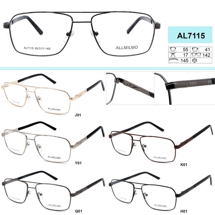 Metal steel eyeglass frame Allmilmo AL7115